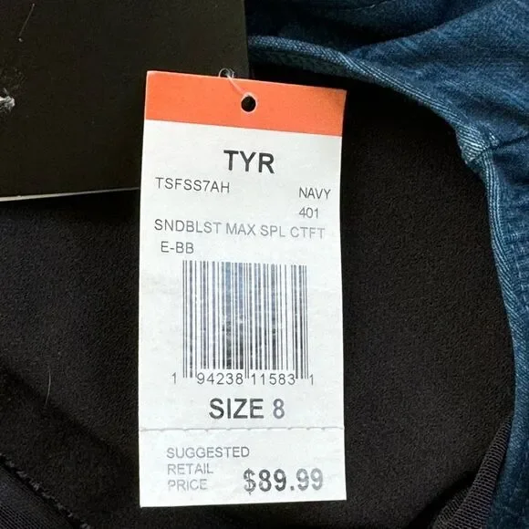 TYR Women's Maxfit Splice Swimsuit - Navy & Blue Size 8 NWT